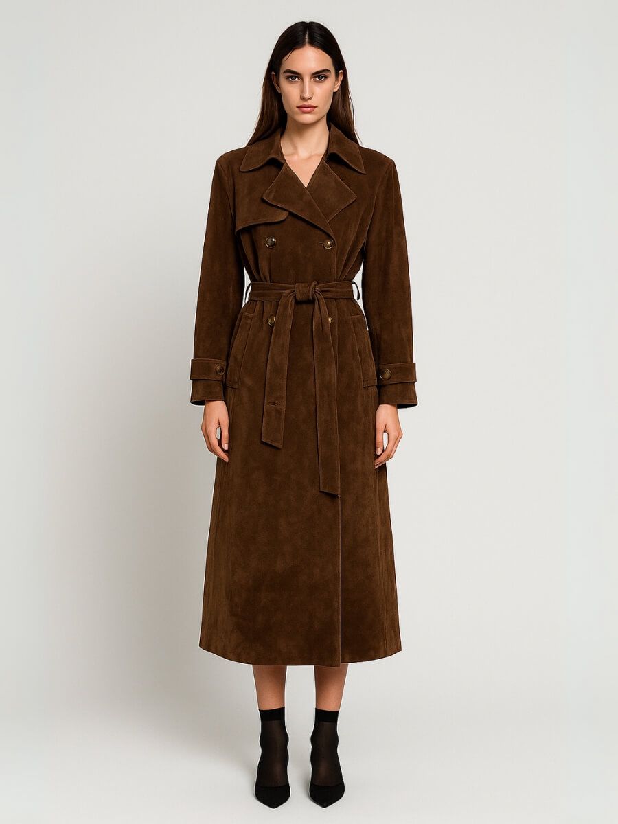 Brown trench coat